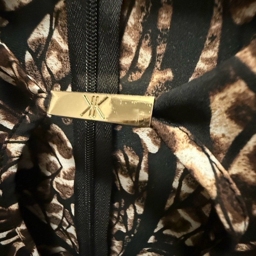 Kardashian Kollection Black and Brown Animal Print Jumpsuit Sz XS - Picture 7 of 10